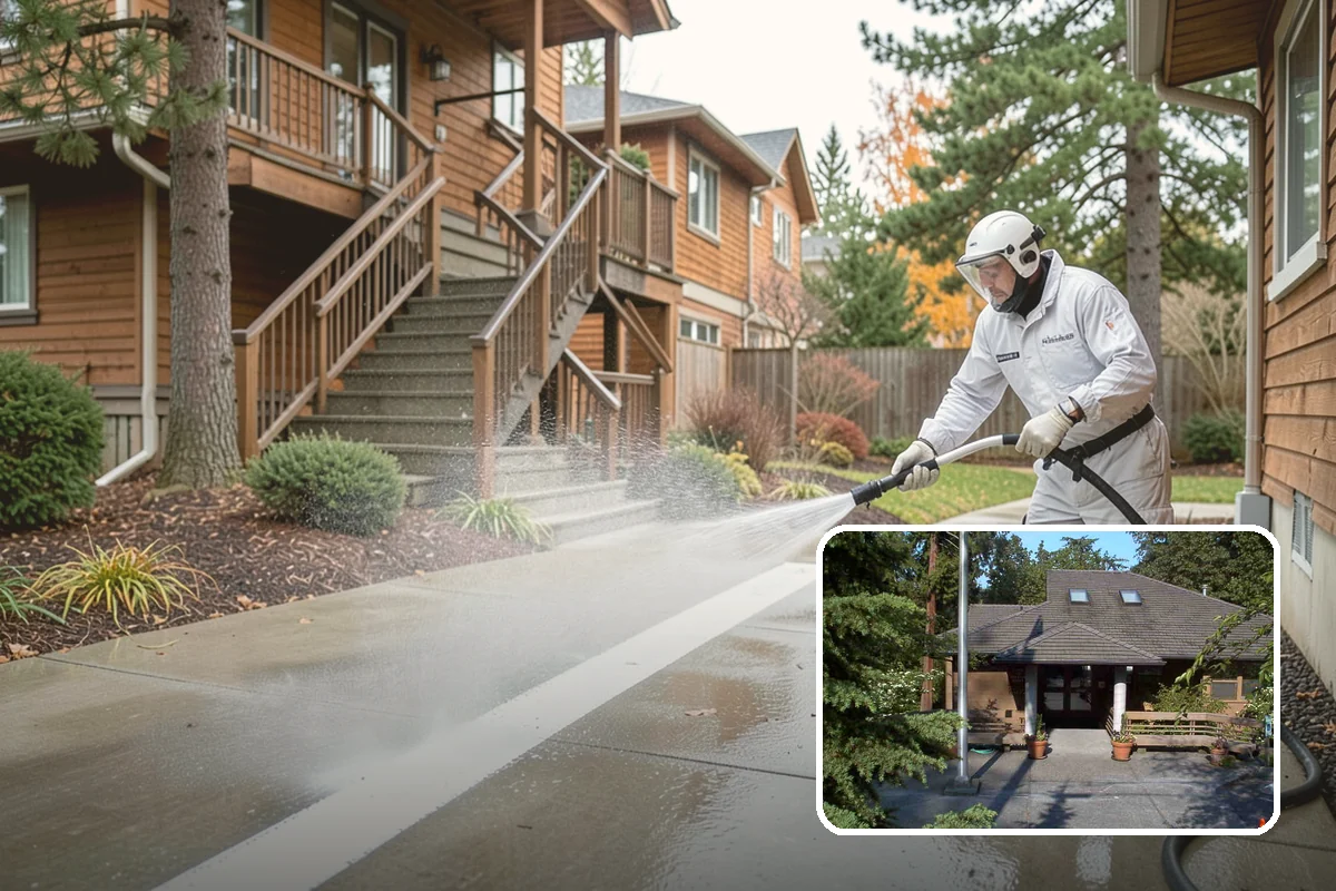 Fence Brightening in Yarrow Point, King County, WA - Neutralizes cleaner residue and balances the wood's pH