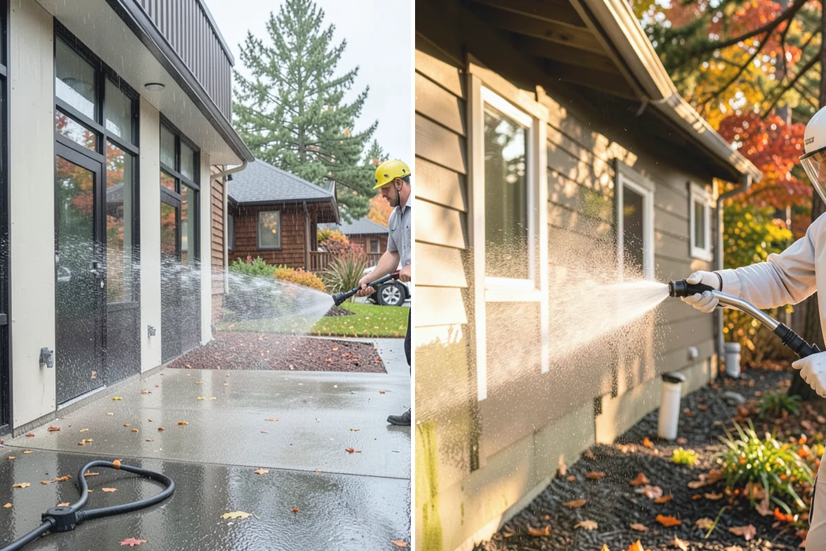 Fence Mildew Removal in Auburn, King County, WA - Identify the mildew-heavy shaded and low sections
