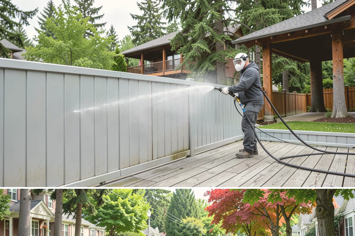 Fence Mildew Removal in Beaux Arts Village, King County, WA - Treat mildew in the warmer, drier months when growth slows and the treatment can work before new rain arrives.