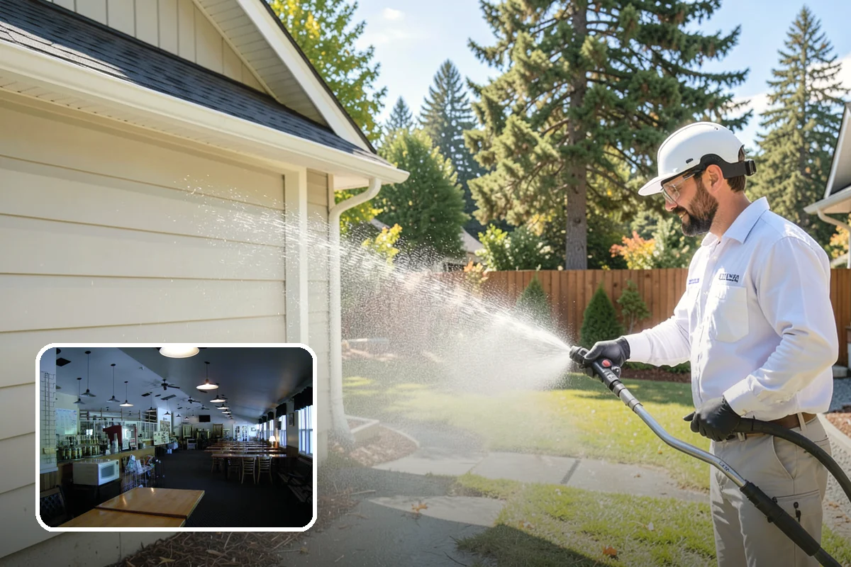 Fence Mildew Removal in Black Diamond, King County, WA - Kills mildew at the root instead of just rinsing the surface