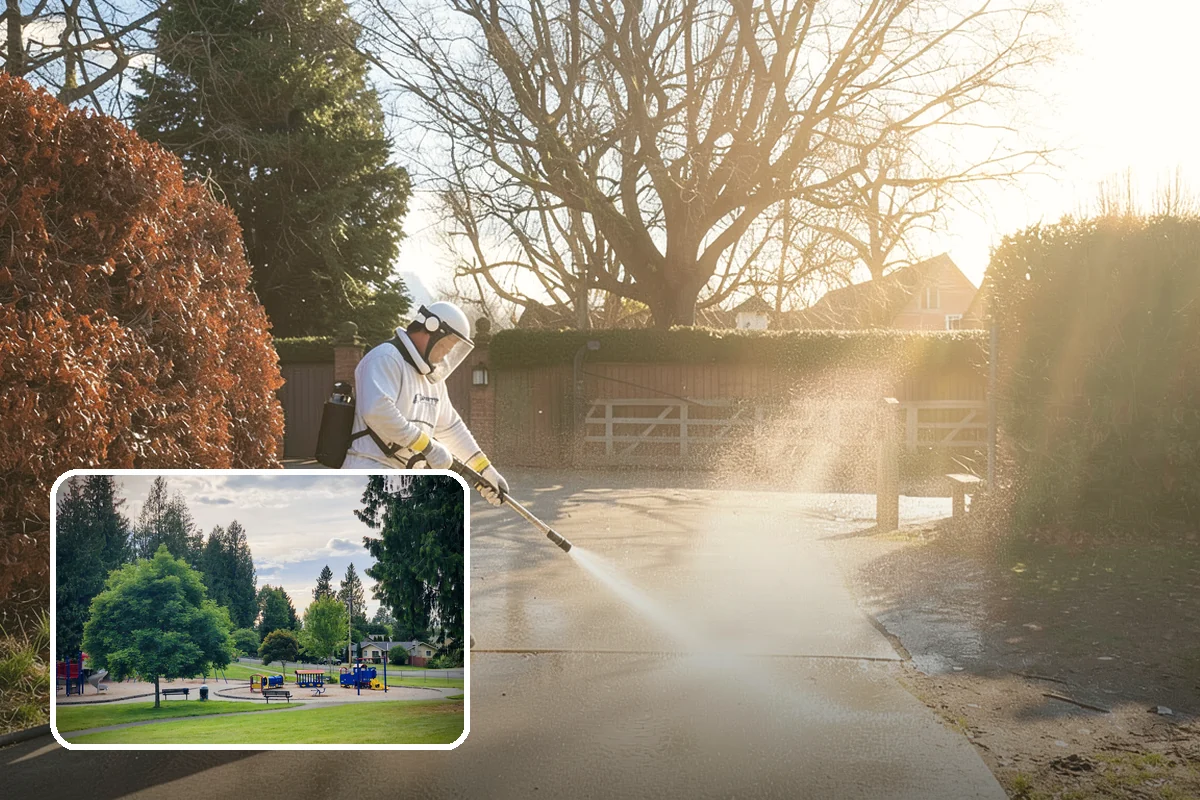 Fence Mildew Removal in Bonney Lake, Pierce County, WA - Kills mildew at the root instead of just rinsing the surface