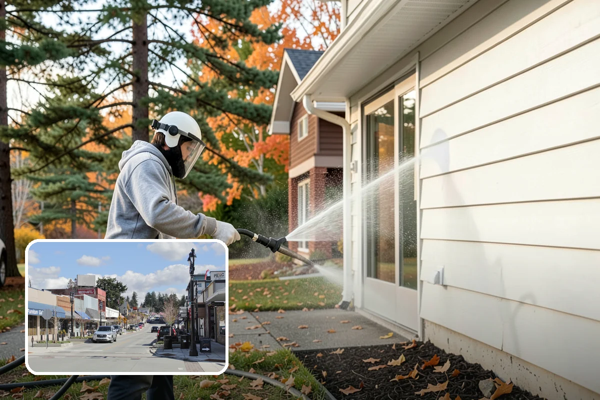 Fence Mildew Removal in Bothell, King County, WA - Kills mildew at the root instead of just rinsing the surface