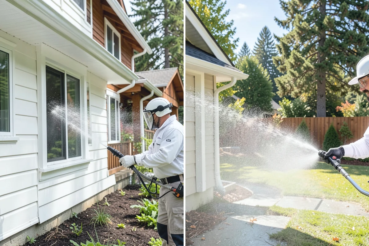 Fence Mildew Removal in Buckley, Pierce County, WA - Identify the mildew-heavy shaded and low sections