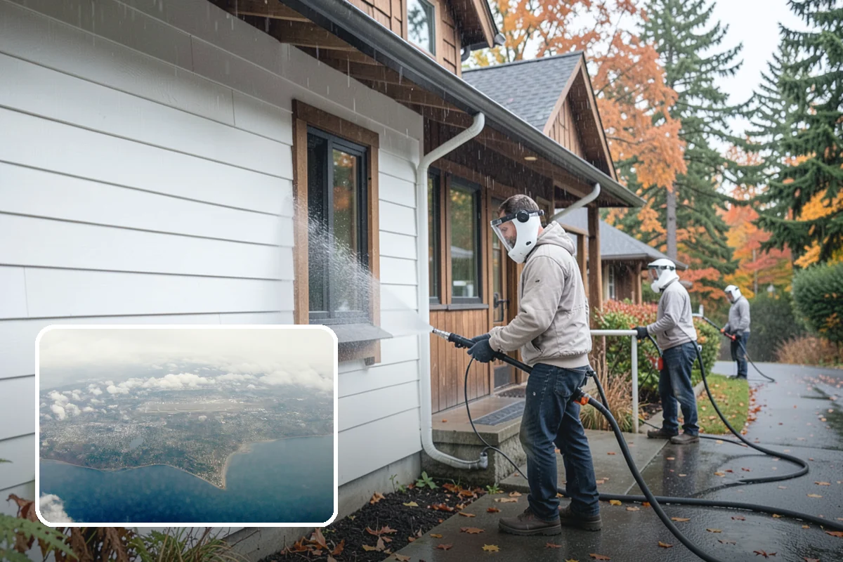 Fence Mildew Removal in Burien, King County, WA - Kills mildew at the root instead of just rinsing the surface