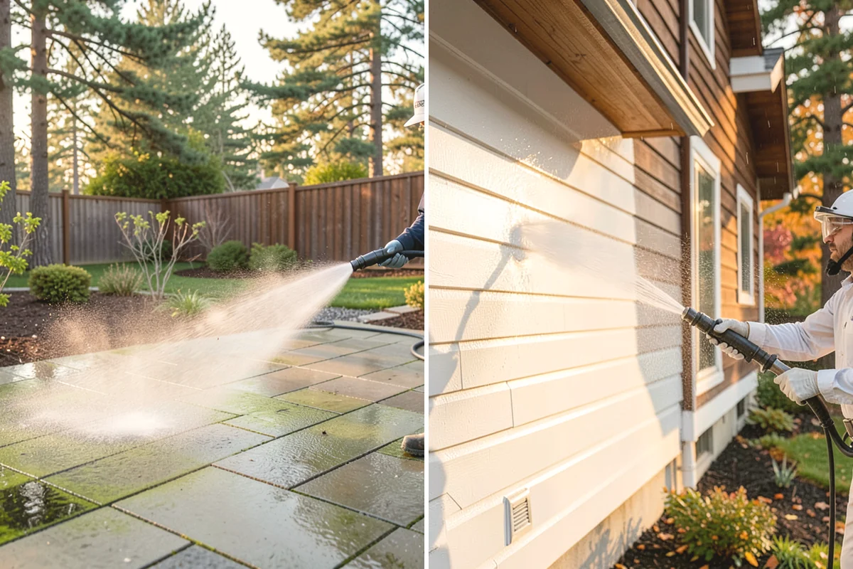 Fence Mildew Removal in Burien, King County, WA - Identify the mildew-heavy shaded and low sections