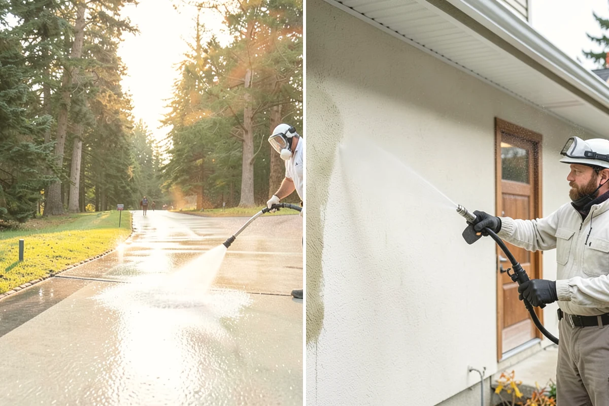 Fence Mildew Removal in Carbonado, Pierce County, WA - Identify the mildew-heavy shaded and low sections