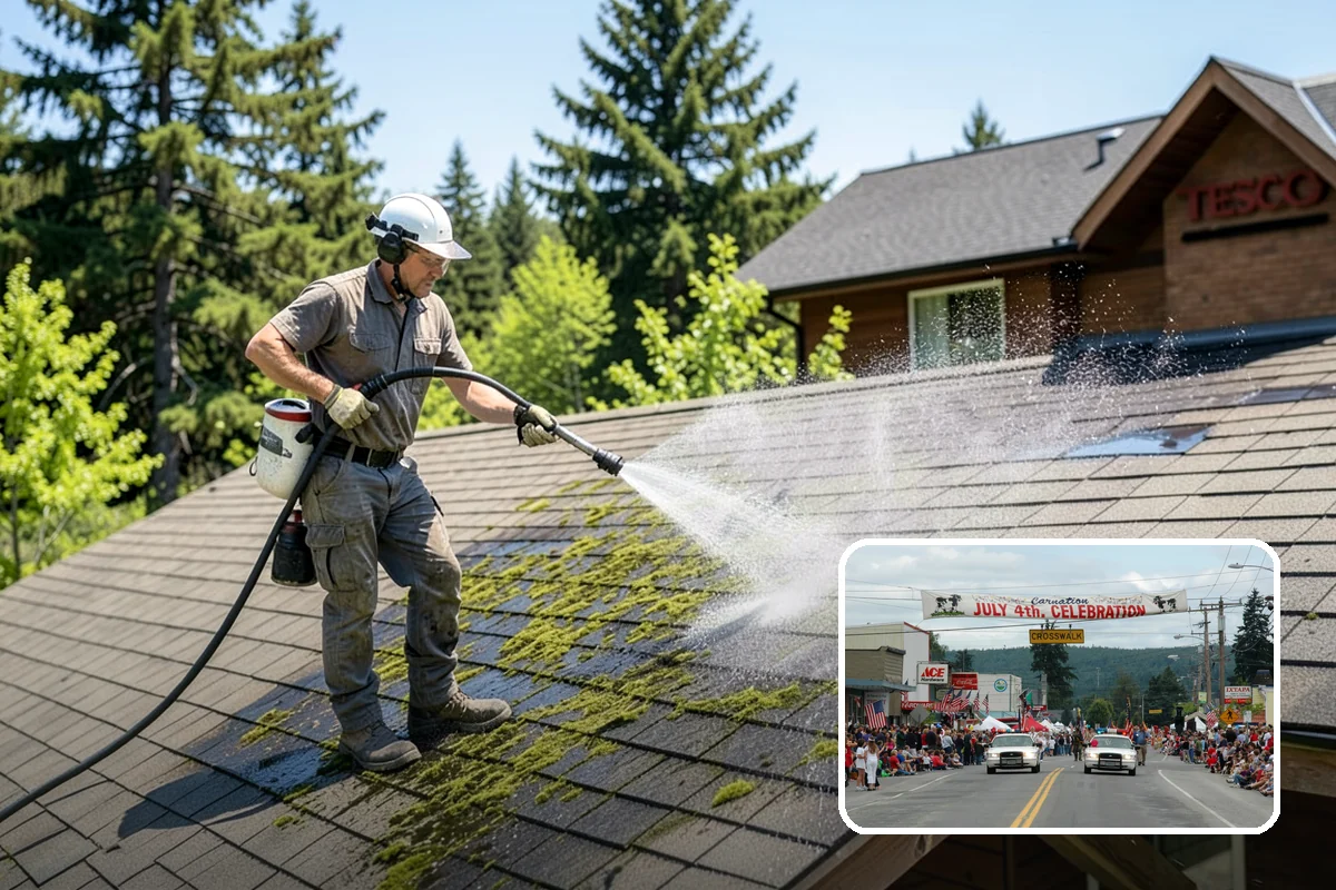 Fence Mildew Removal in Carnation, King County, WA - Kills mildew at the root instead of just rinsing the surface