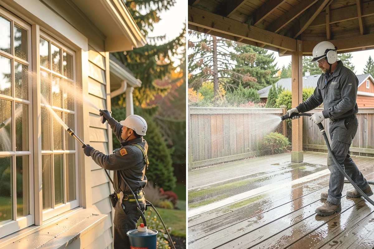 Fence Mildew Removal in Carnation, King County, WA - Identify the mildew-heavy shaded and low sections