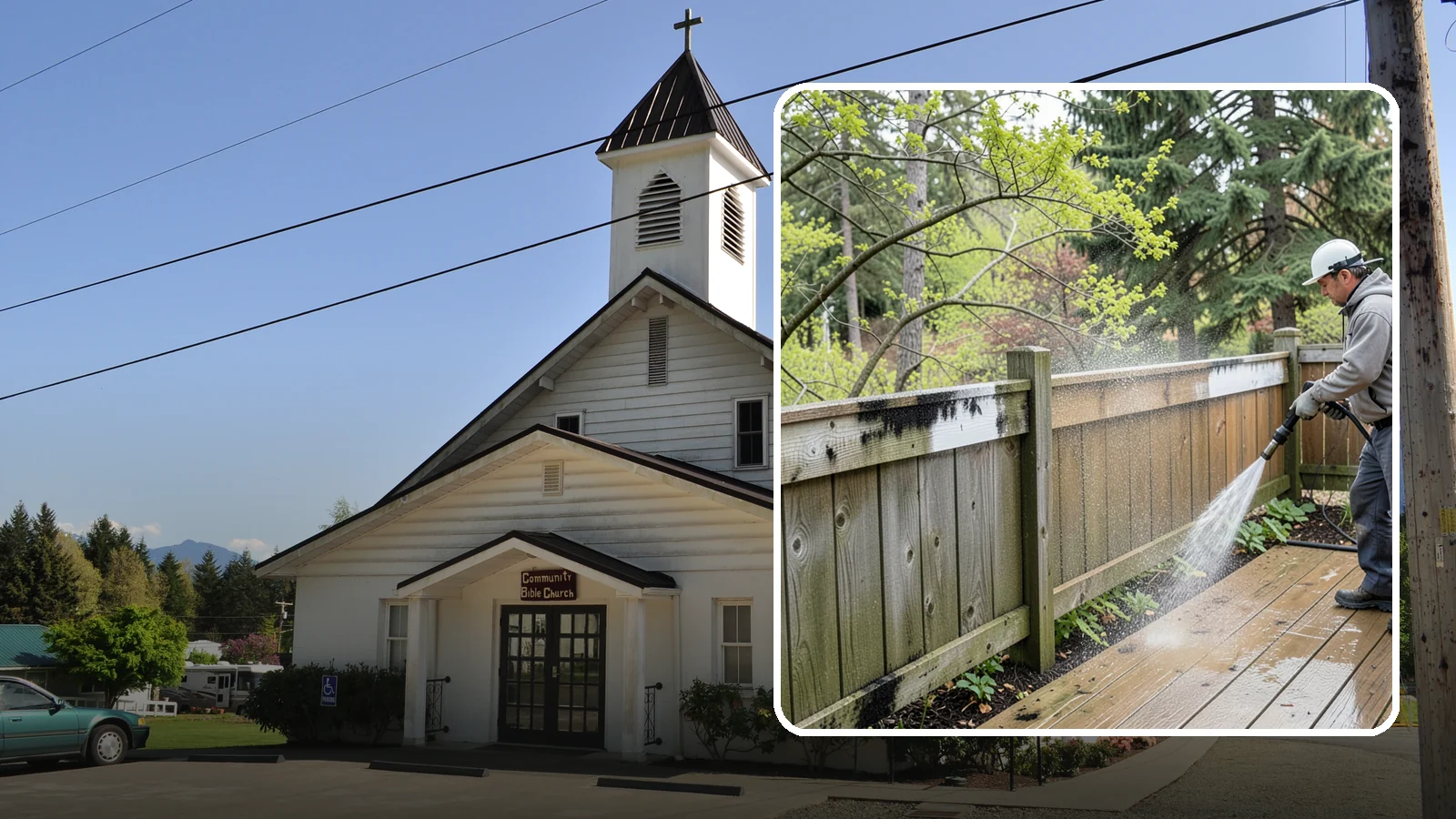 Fence Mildew Removal in Concrete, Skagit County, WA - Targeted mildew treatment for the black-spotted, shaded fence sections our damp climate breeds year-round.