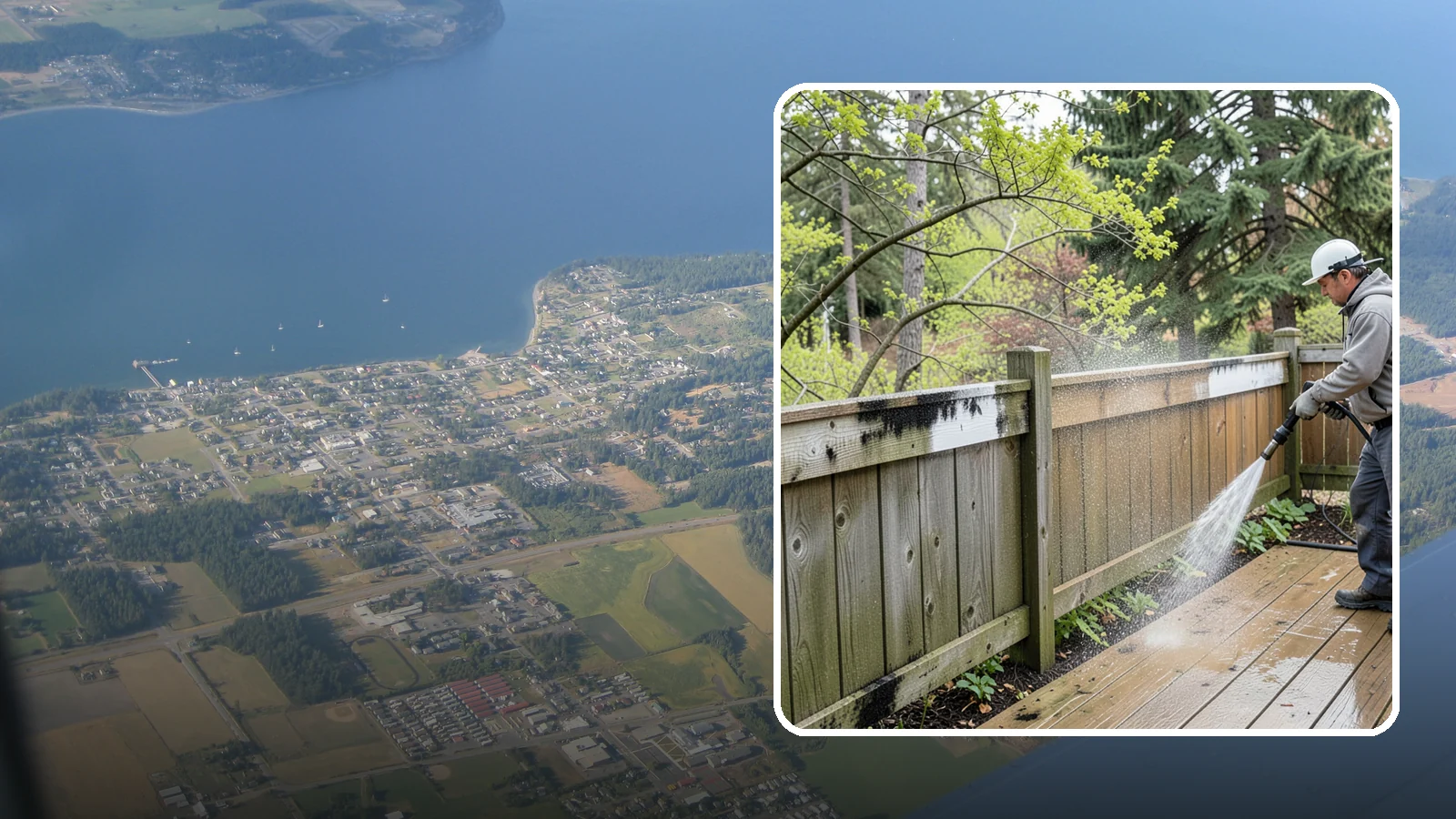 Fence Mildew Removal in Coupeville, Island County, WA - Targeted mildew treatment for the black-spotted, shaded fence sections our damp climate breeds year-round.