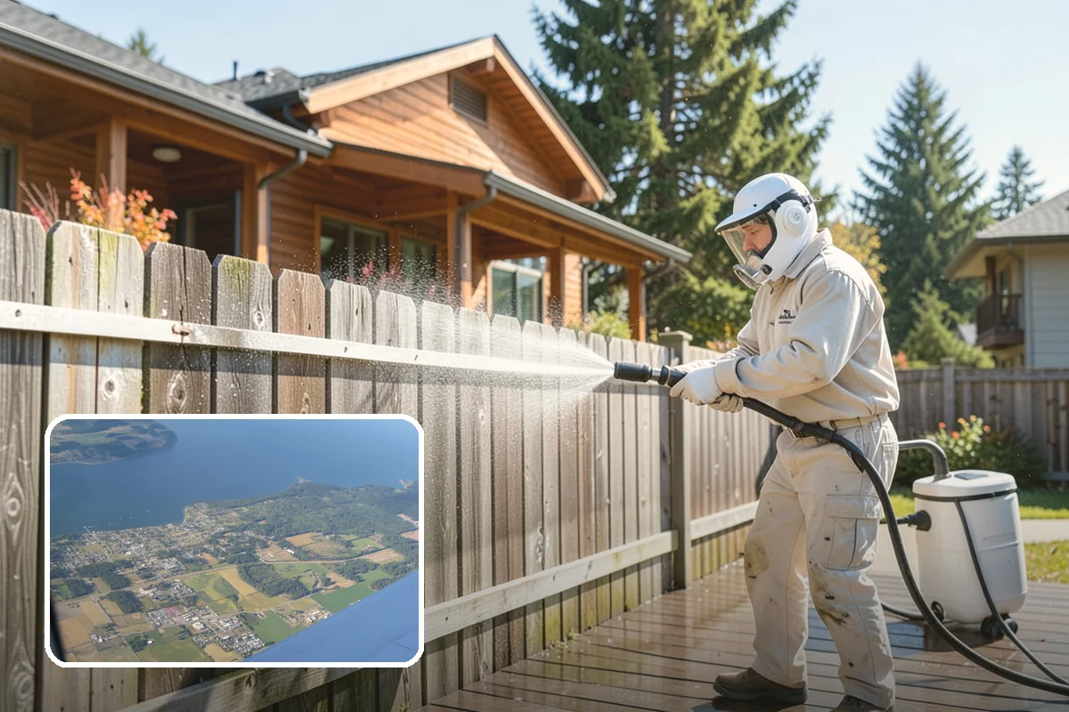 Fence Mildew Removal in Coupeville, Island County, WA - Kills mildew at the root instead of just rinsing the surface