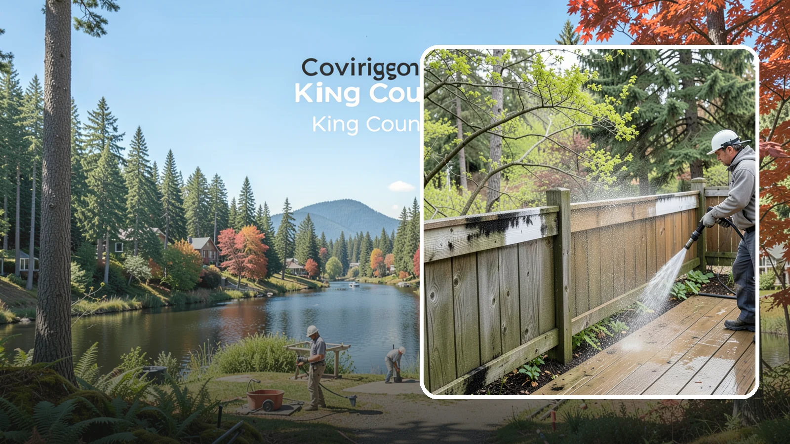 Fence Mildew Removal in Covington, King County, WA - Targeted mildew treatment for the black-spotted, shaded fence sections our damp climate breeds year-round.