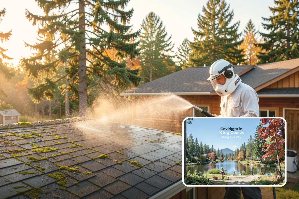 Fence Mildew Removal in Covington, King County, WA - Kills mildew at the root instead of just rinsing the surface