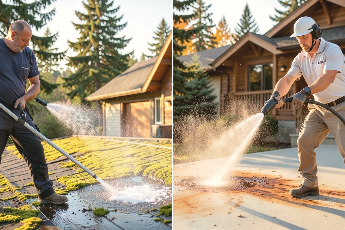 Fence Mildew Removal in Covington, King County, WA - Identify the mildew-heavy shaded and low sections