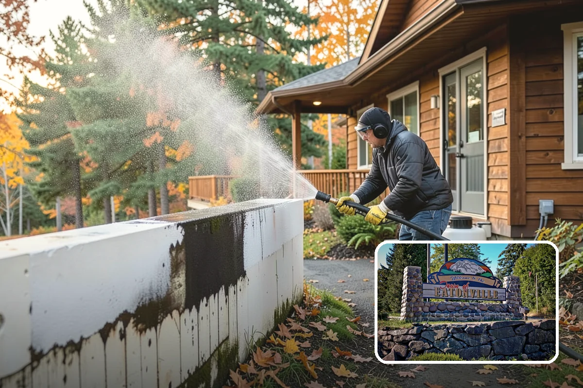 Fence Mildew Removal in Eatonville, Pierce County, WA - Kills mildew at the root instead of just rinsing the surface