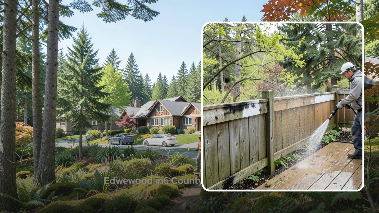 Fence Mildew Removal in Edgewood, Pierce County, WA - Targeted mildew treatment for the black-spotted, shaded fence sections our damp climate breeds year-round.