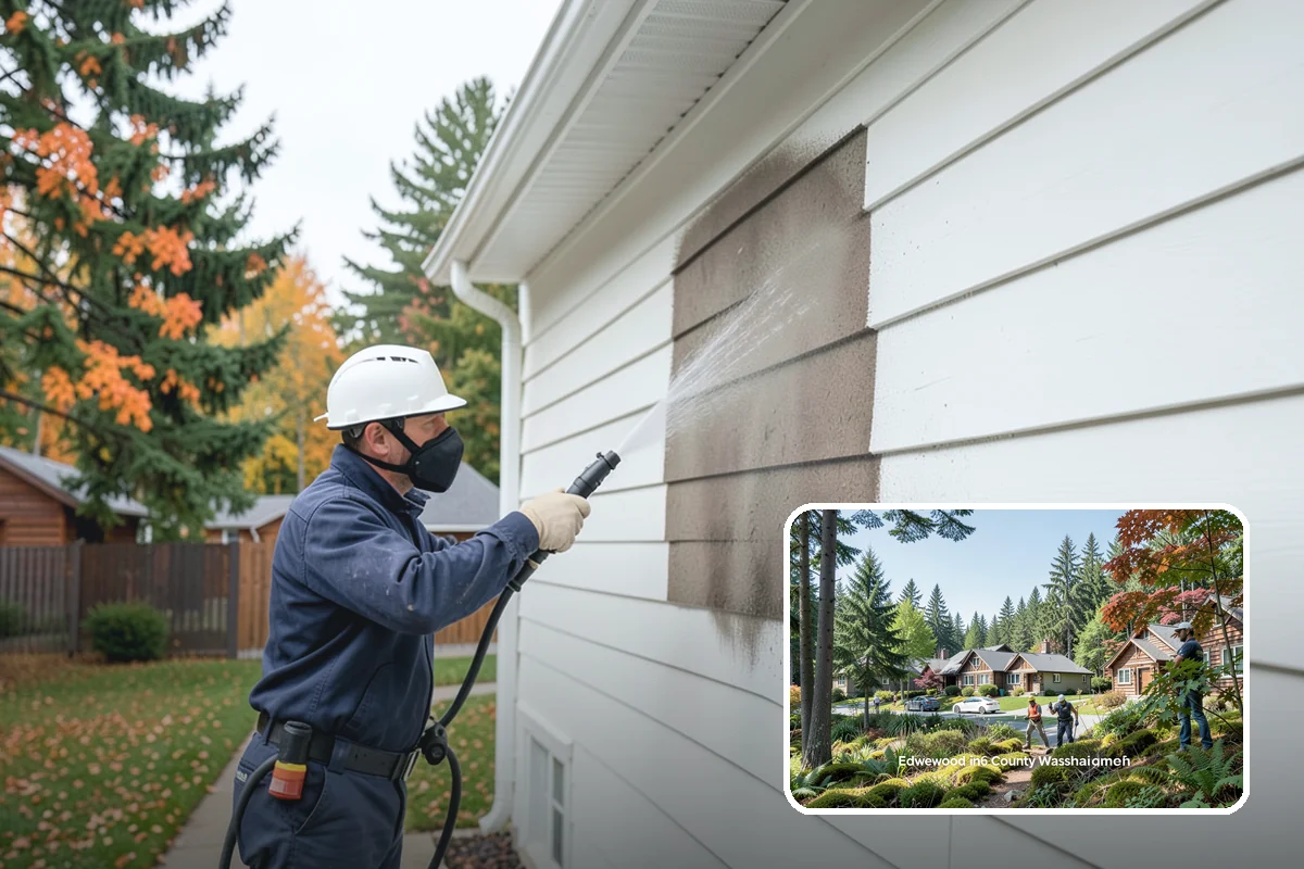 Fence Mildew Removal in Edgewood, Pierce County, WA - Kills mildew at the root instead of just rinsing the surface