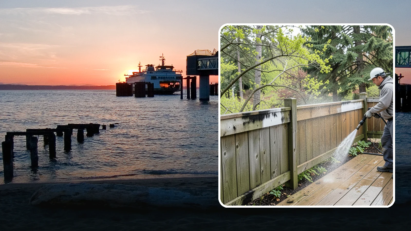 Fence Mildew Removal in Edmonds, Snohomish County, WA - Targeted mildew treatment for the black-spotted, shaded fence sections our damp climate breeds year-round.