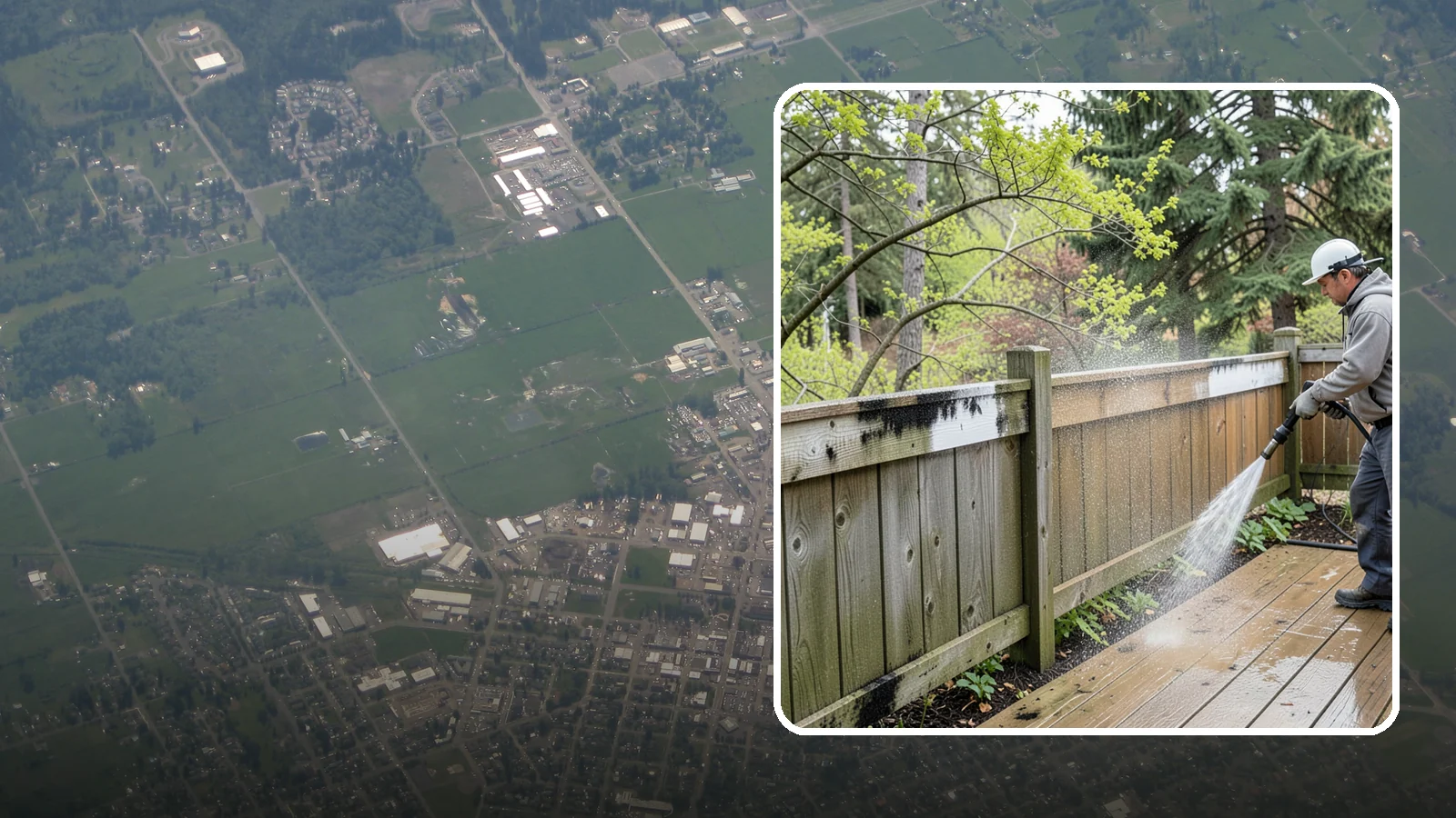 Fence Mildew Removal in Enumclaw, King County, WA - Targeted mildew treatment for the black-spotted, shaded fence sections our damp climate breeds year-round.
