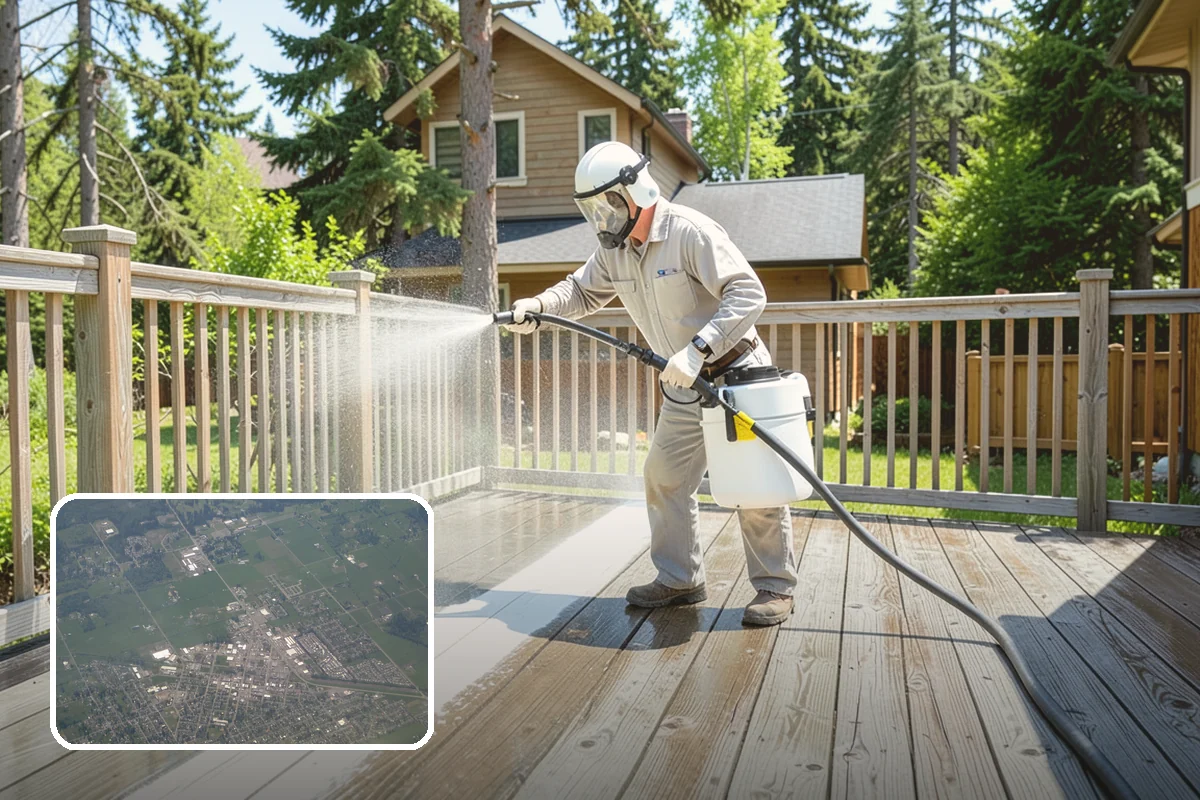 Fence Mildew Removal in Enumclaw, King County, WA - Kills mildew at the root instead of just rinsing the surface