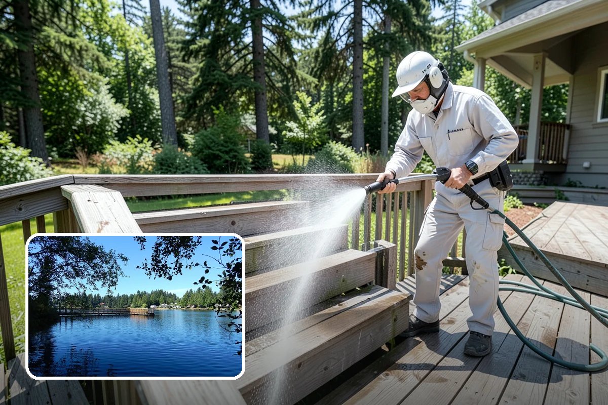 Fence Mildew Removal in Federal Way, King County, WA - Kills mildew at the root instead of just rinsing the surface