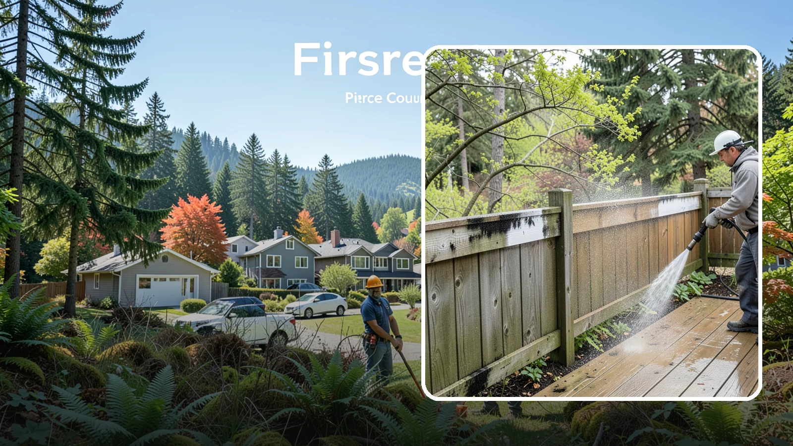Fence Mildew Removal in Fircrest, Pierce County, WA - Targeted mildew treatment for the black-spotted, shaded fence sections our damp climate breeds year-round.