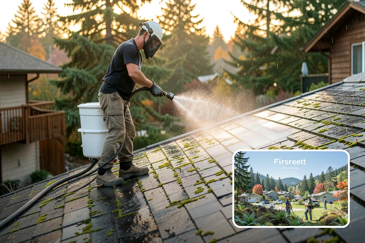 Fence Mildew Removal in Fircrest, Pierce County, WA - Kills mildew at the root instead of just rinsing the surface