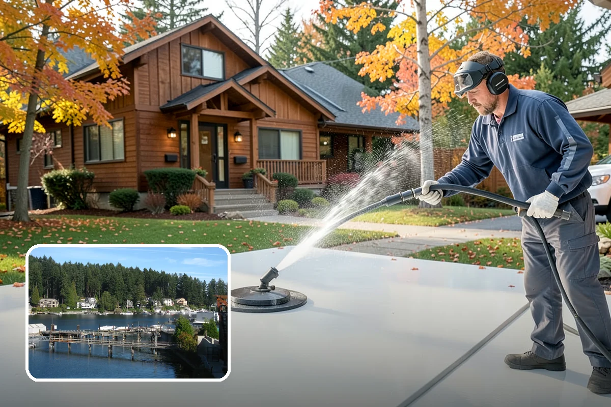 Fence Mildew Removal in Gig Harbor, Pierce County, WA - Kills mildew at the root instead of just rinsing the surface