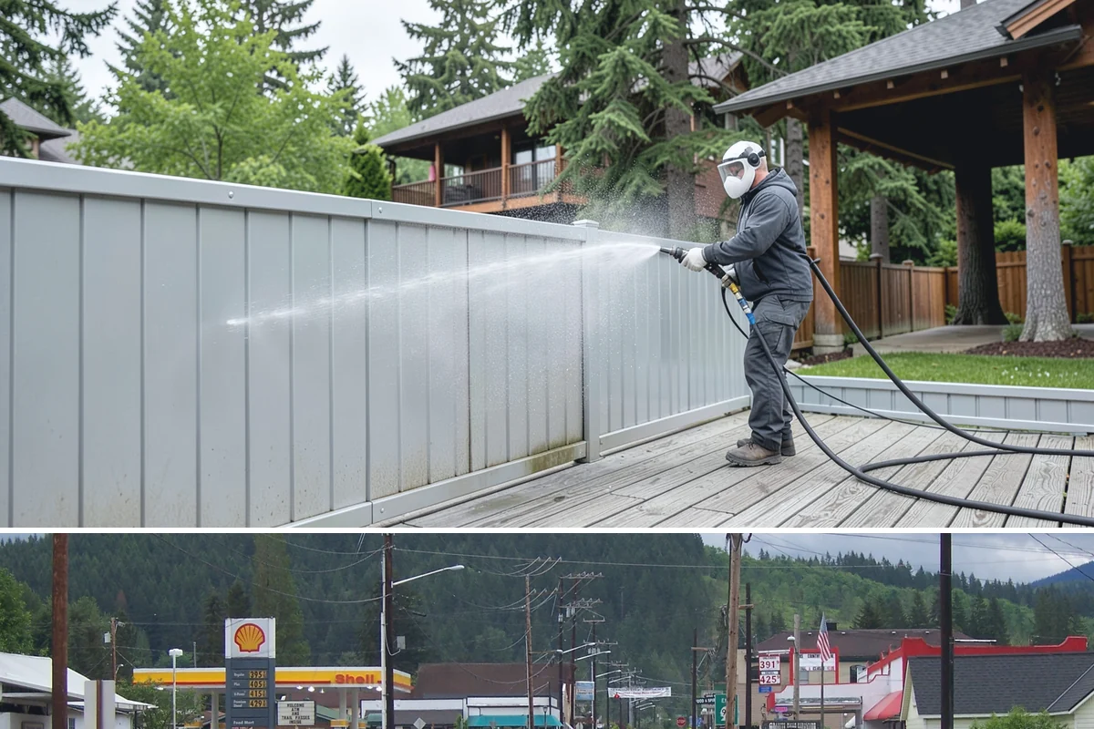 Fence Mildew Removal in Granite Falls, Snohomish County, WA - Treat mildew in the warmer, drier months when growth slows and the treatment can work before new rain arrives.
