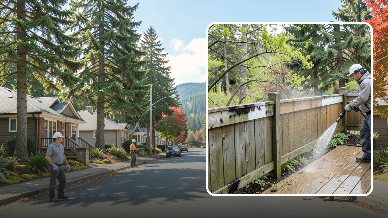 Fence Mildew Removal in Hunts Point, King County, WA - Targeted mildew treatment for the black-spotted, shaded fence sections our damp climate breeds year-round.