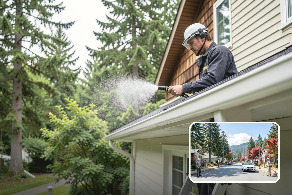 Fence Mildew Removal in Hunts Point, King County, WA - Kills mildew at the root instead of just rinsing the surface