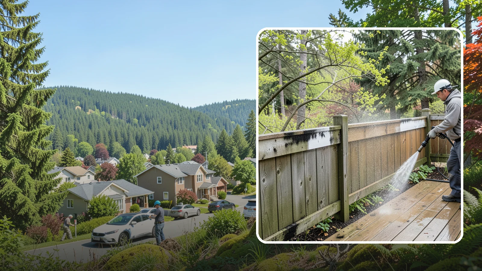 Fence Mildew Removal in Index, Snohomish County, WA - Targeted mildew treatment for the black-spotted, shaded fence sections our damp climate breeds year-round.