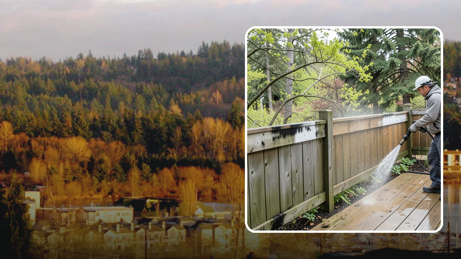 Fence Mildew Removal in Kenmore, King County, WA - Targeted mildew treatment for the black-spotted, shaded fence sections our damp climate breeds year-round.