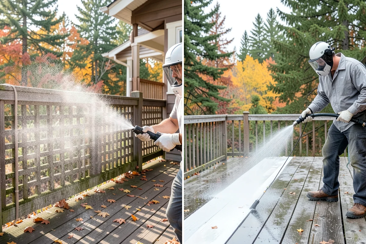Fence Mildew Removal in Kenmore, King County, WA - Identify the mildew-heavy shaded and low sections