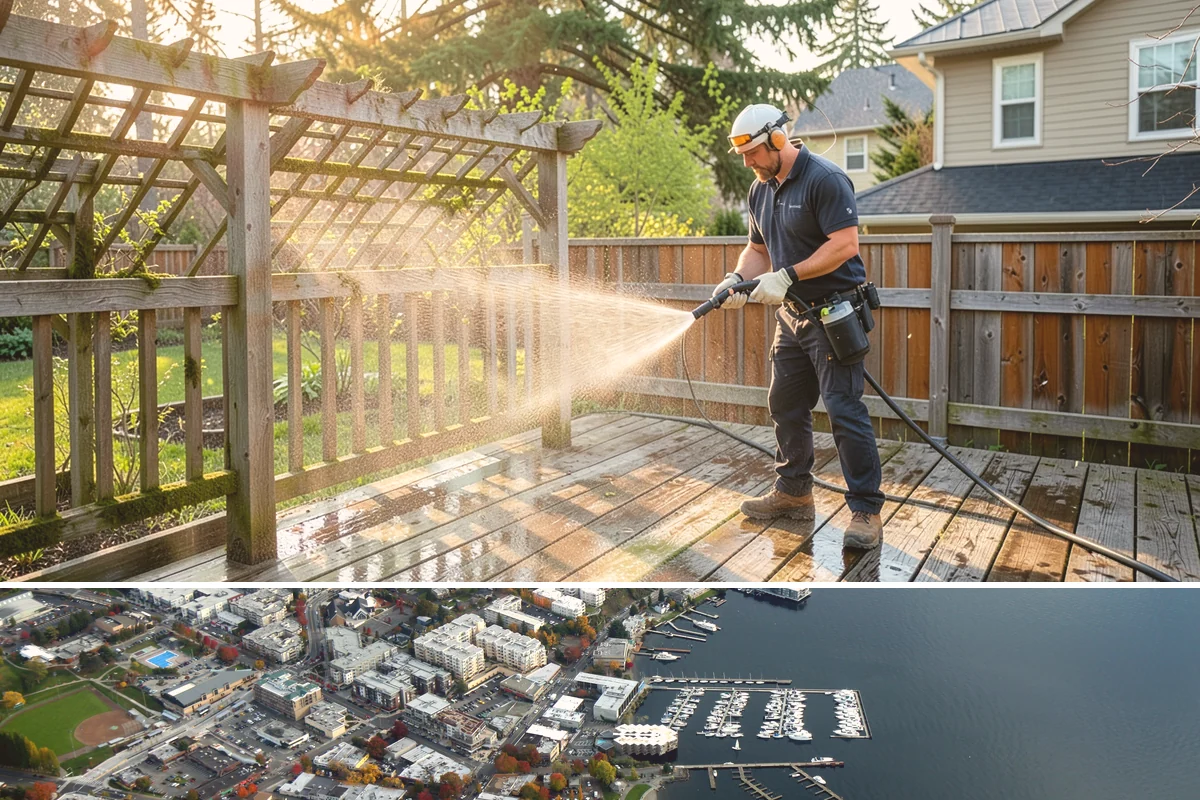 Fence Mildew Removal in Kirkland, King County, WA - Treat mildew in the warmer, drier months when growth slows and the treatment can work before new rain arrives.