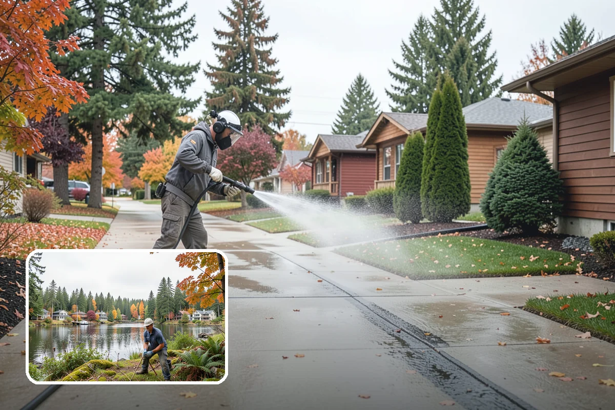 Fence Mildew Removal in La Conner, Skagit County, WA - Kills mildew at the root instead of just rinsing the surface
