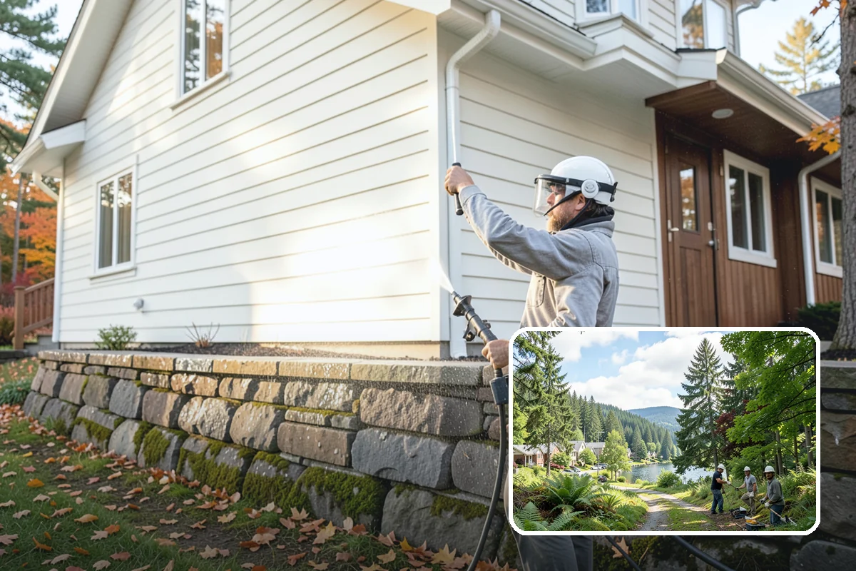 Fence Mildew Removal in Lake Forest Park, King County, WA - Kills mildew at the root instead of just rinsing the surface