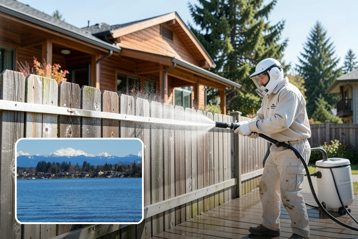 Fence Mildew Removal in Lake Stevens, Snohomish County, WA - Kills mildew at the root instead of just rinsing the surface