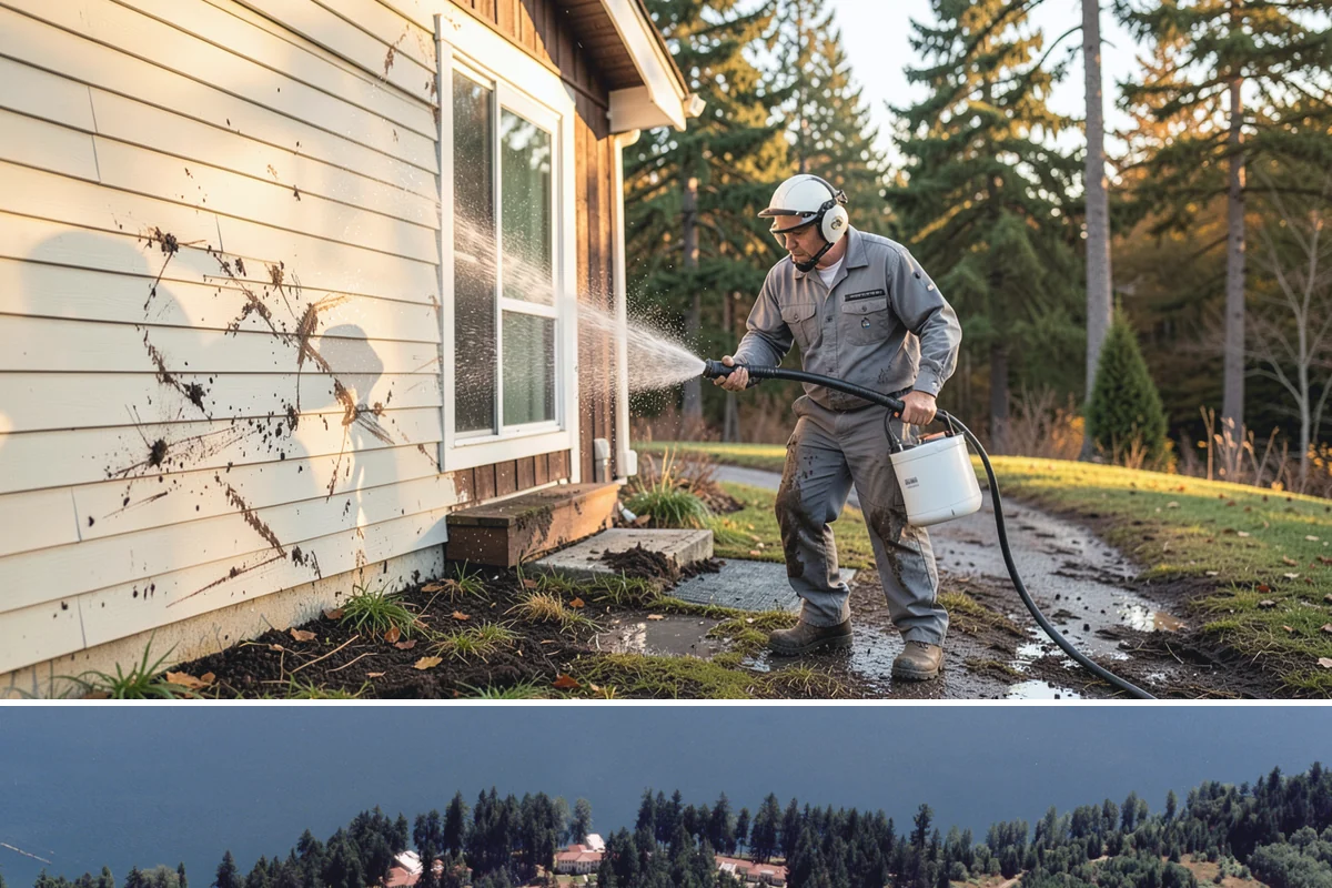 Fence Mildew Removal in Lakewood, Pierce County, WA - Treat mildew in the warmer, drier months when growth slows and the treatment can work before new rain arrives.