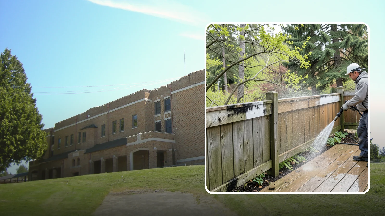 Fence Mildew Removal in Maple Valley, King County, WA - Targeted mildew treatment for the black-spotted, shaded fence sections our damp climate breeds year-round.