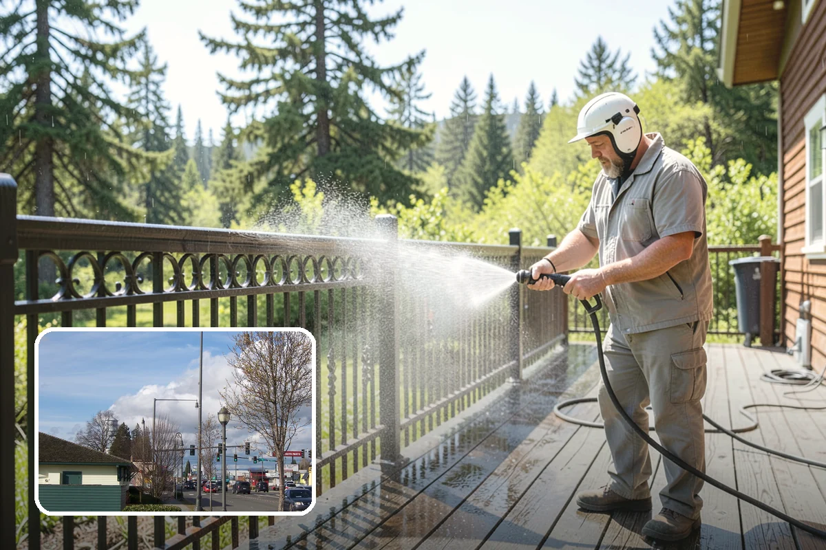Fence Mildew Removal in Marysville, Snohomish County, WA - Kills mildew at the root instead of just rinsing the surface