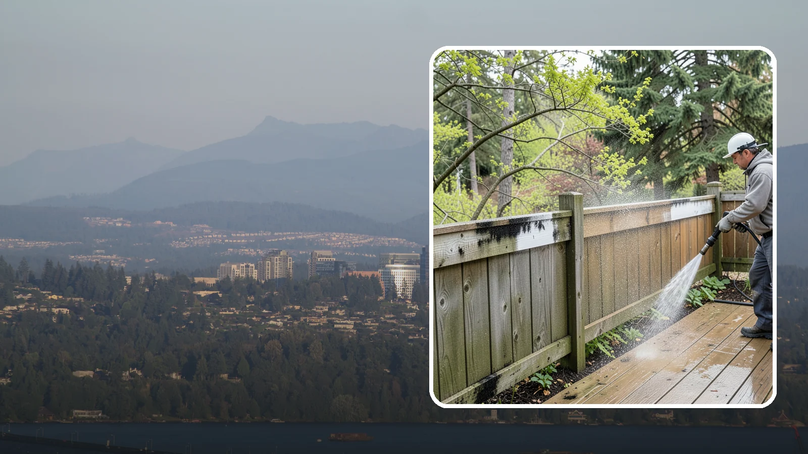 Fence Mildew Removal in Medina, King County, WA - Targeted mildew treatment for the black-spotted, shaded fence sections our damp climate breeds year-round.