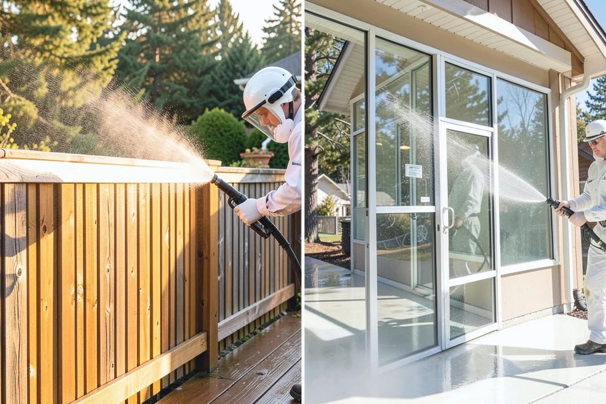 Fence Mildew Removal in Medina, King County, WA - Identify the mildew-heavy shaded and low sections