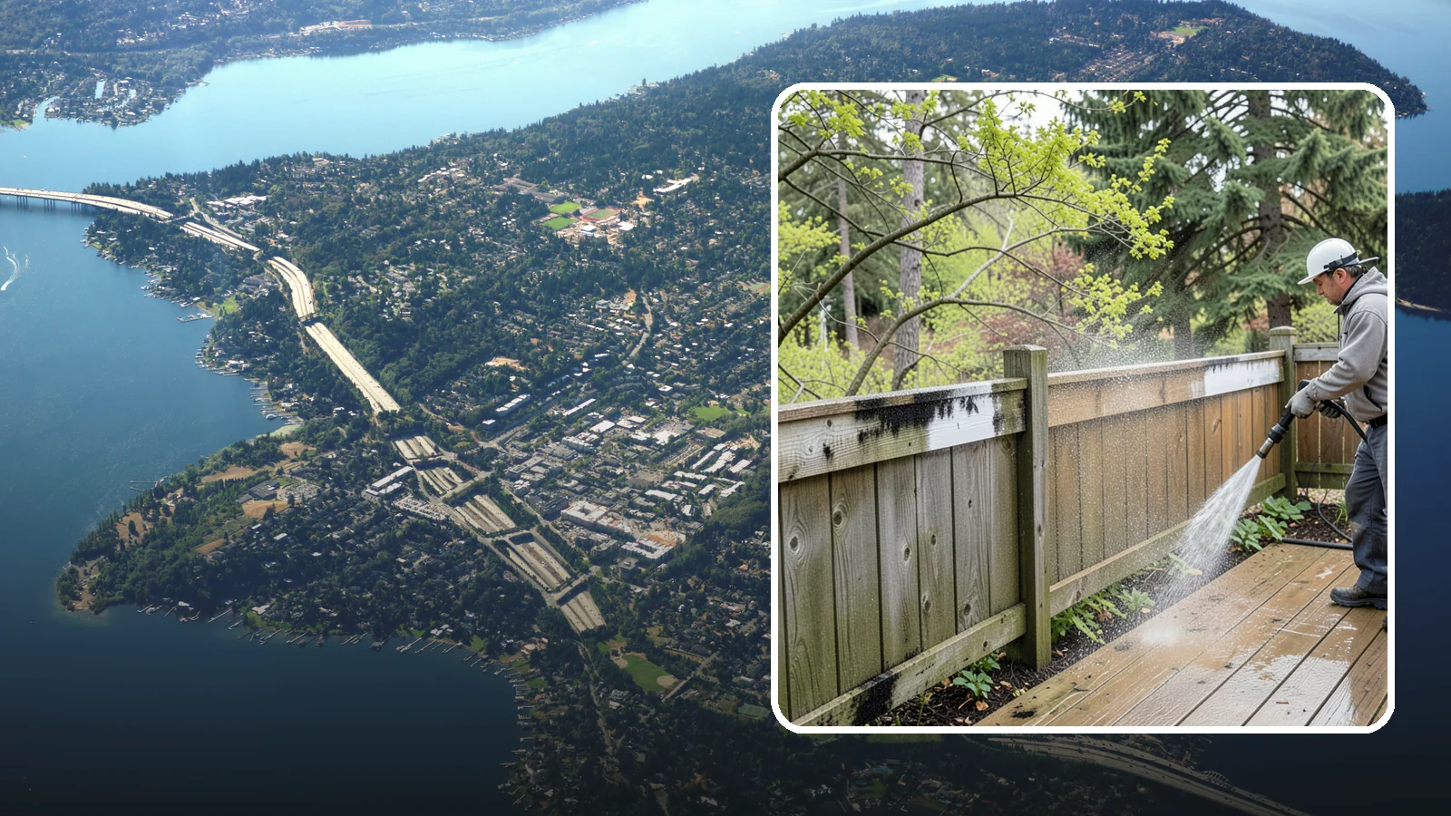 Fence Mildew Removal in Mercer Island, King County, WA - Targeted mildew treatment for the black-spotted, shaded fence sections our damp climate breeds year-round.