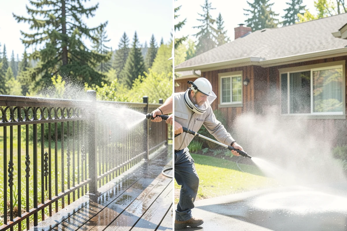 Fence Mildew Removal in Monroe, Snohomish County, WA - Identify the mildew-heavy shaded and low sections