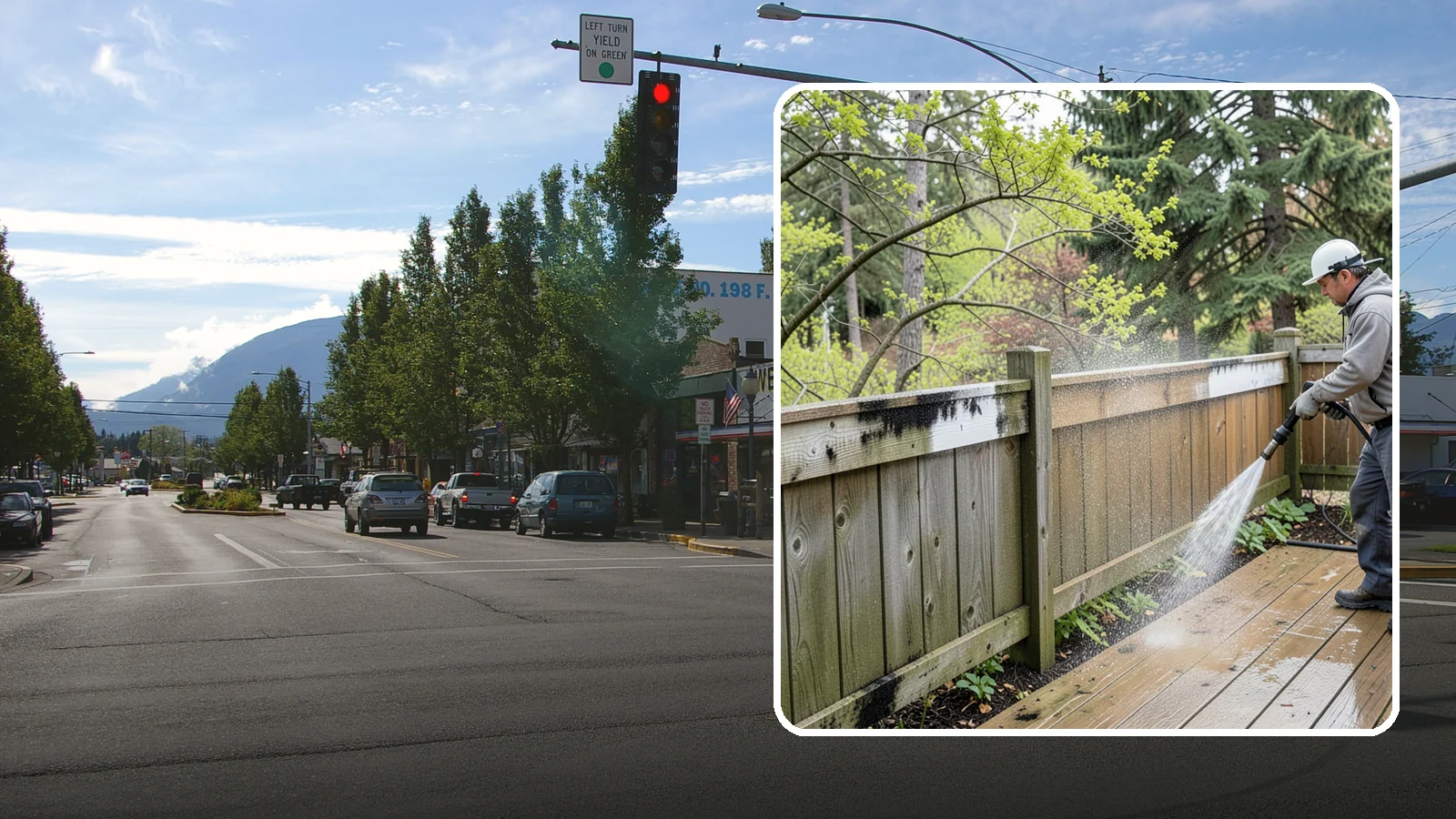 Fence Mildew Removal in North Bend, King County, WA - Targeted mildew treatment for the black-spotted, shaded fence sections our damp climate breeds year-round.
