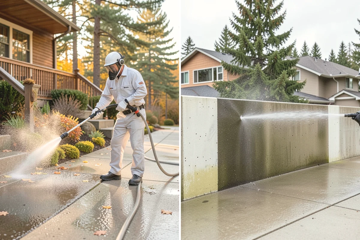 Fence Mildew Removal in North Bend, King County, WA - Identify the mildew-heavy shaded and low sections