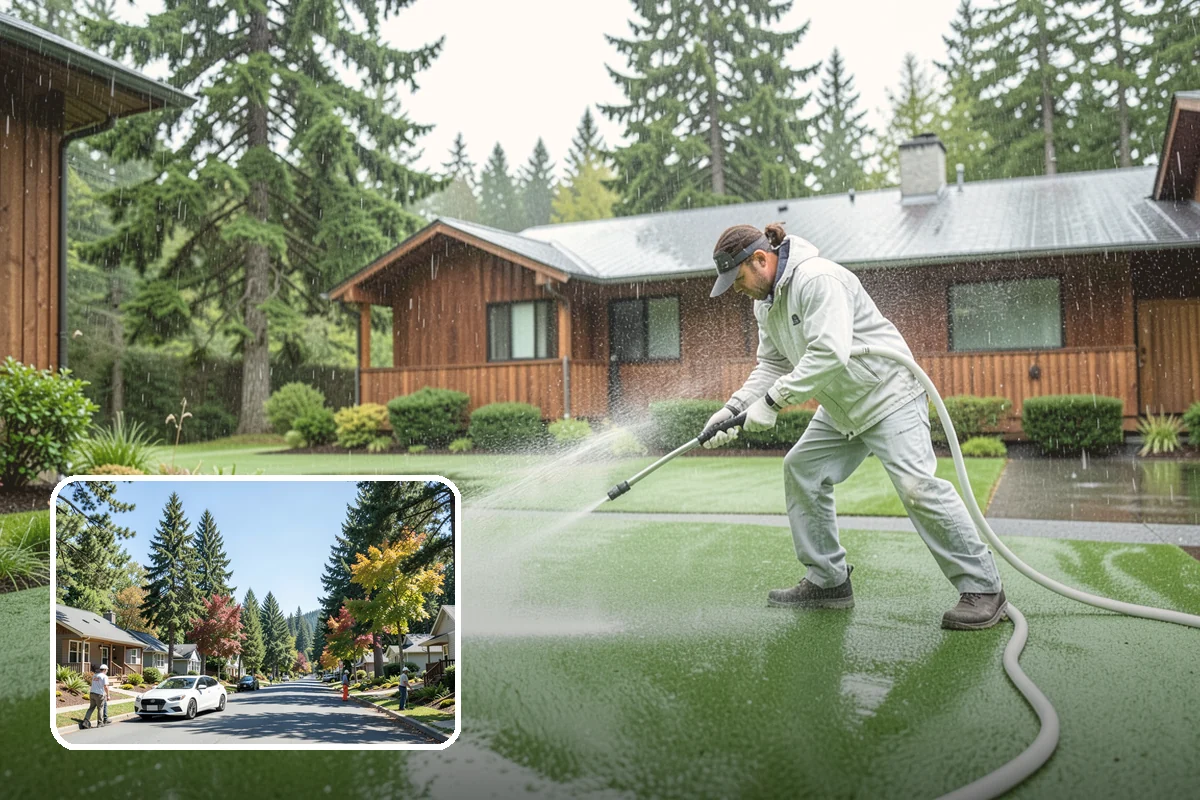 Fence Mildew Removal in Orting, Pierce County, WA - Kills mildew at the root instead of just rinsing the surface