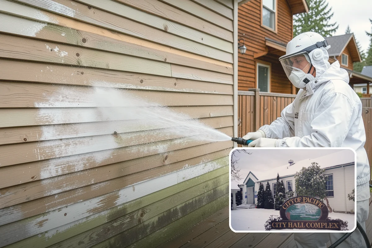 Fence Mildew Removal in Pacific, King County, WA - Kills mildew at the root instead of just rinsing the surface