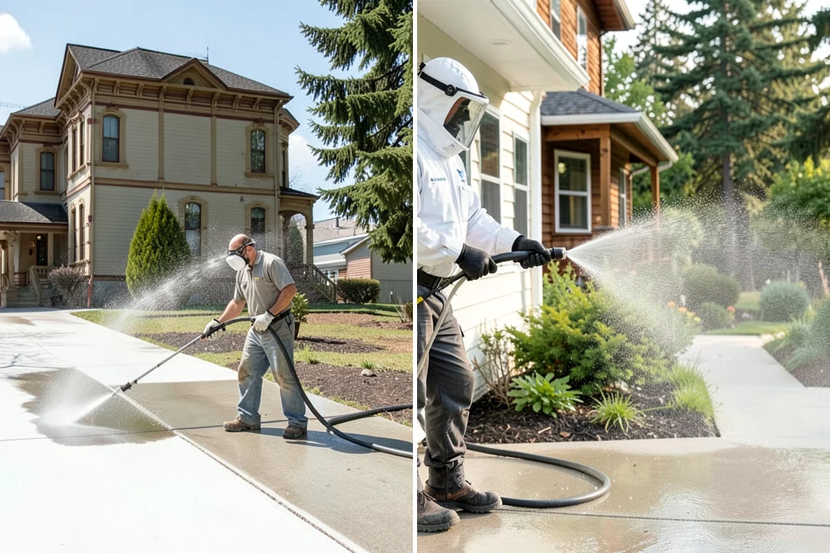 Fence Mildew Removal in Pacific, King County, WA - Identify the mildew-heavy shaded and low sections